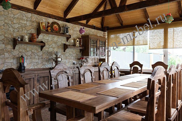 Дачная кухня из дерева – фото