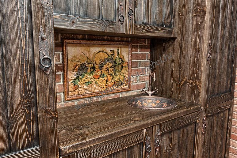 картинка Кухонный шкаф из дерева №21 от магазина Старина Мебель+